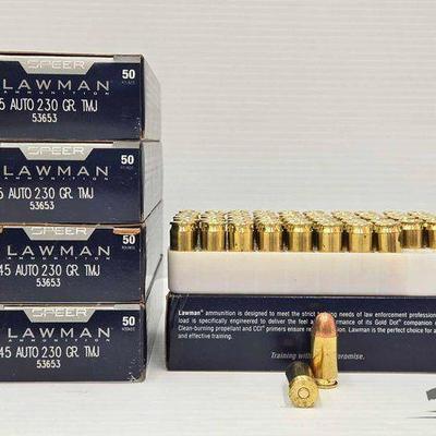 #1546 • NEW!!! 250 Rounds Speer Lawman .45 Auto 230gr
