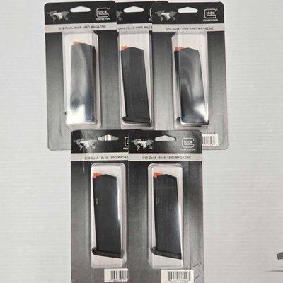 #1176 • NEW!!! (5) G19 15rd 9mm Glock Perfection Magazines
