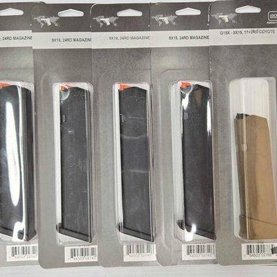 #1172 • NEW!!! (4) 24rd (1) 17+2rd 9mm Glock Perfection Magazines

