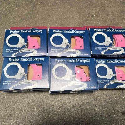 #5068 • NEW!! (11) Peerless Handcuffs Pink Chain Link
