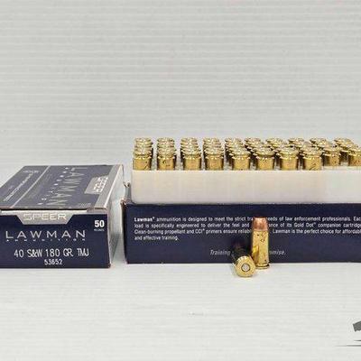 #1608 • NEW!!! 100 Rounds Speer Lawman. 40 S&W 180gr
