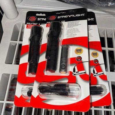 #5114 • NEW!!! (3) Streamlight PolyTac X USB Flashlights
