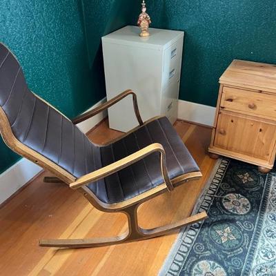 Mid Century Modern Heron Rocking Chair Mitsumasa Sugasawa Tendo Mokko