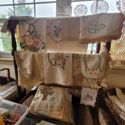 Embroidered & crocheted linens