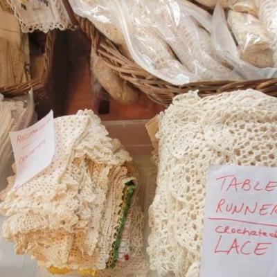 Embroidered & crocheted tablecloths, placemats, etc.  All sizes.