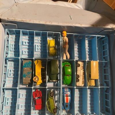 Matchbox cars and case