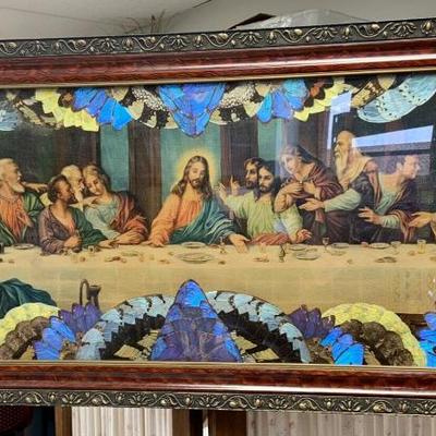 https://www.agesagoestatesales.com/product/framed-vintage-print-of-the-last-supper-with-butterfly-wing-border/1101
