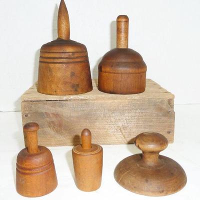 antique butter press, stamps
