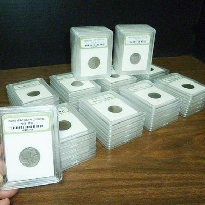 several lots of coins