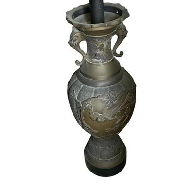 Bronze Lamp With Shade.