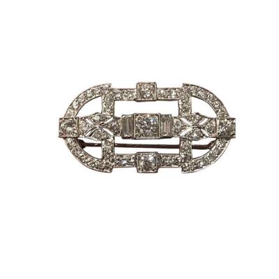 Diamond And Platinum Brooch 