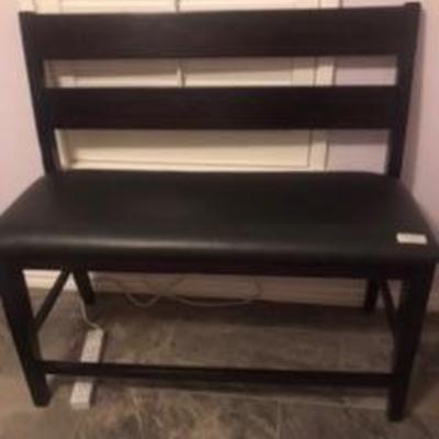 Black upholstered Bench