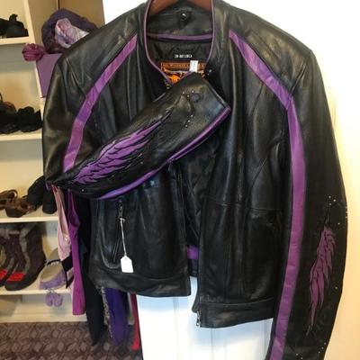 USA Made Leather Biker Jacket—Women XL