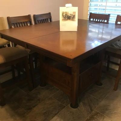 High Boy Table & 8 Chairs