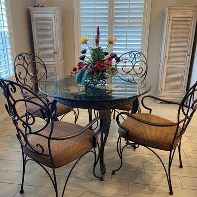 Glass Top Table and 4 Chairs