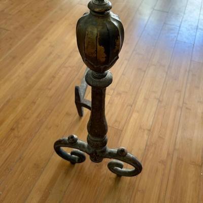 Solid Brass • Antique • Andirons • ca 1919 • $245 pair 