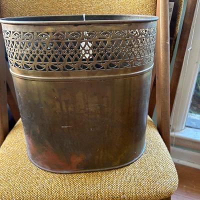 Filigree • Oval • Brass • Trash Bucket • $35