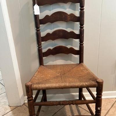 Antique • Rush Seat • Ladder Back • Chairs • $79.50 ea • (two available)