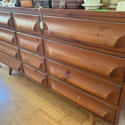 MCM • Twelve Drawer • Dresser • 60”w x 32”h x 20”d • Mahogany & Oak Secondary Woids • $450