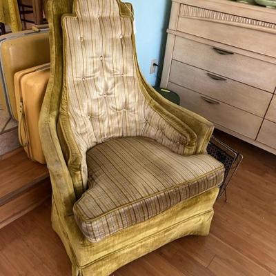 Retro • Mod • High Back • Upholstered • Chair • Fair As Is or Reupholster • $75
