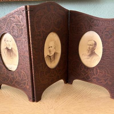 Art Nouveau • Tri-Fold .• Wood • Picture Frame • $45