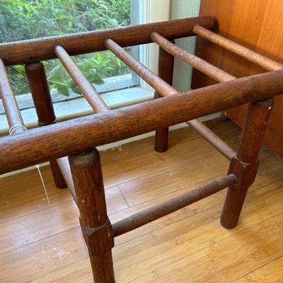 Antique • ca 1910 • Solid Oak • Bench /Stool • 25”w x 17”h x 16”d • $90