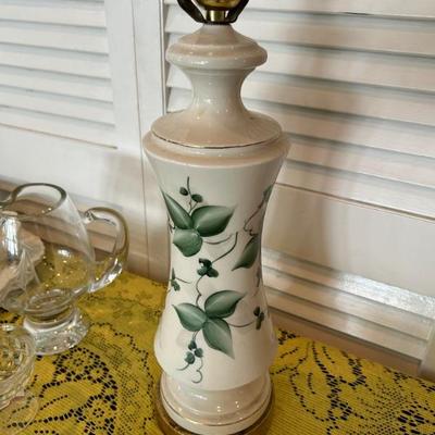 Hand Painted • Porcelain • Table Lamps • 29”h (including finial) • $165 pair 