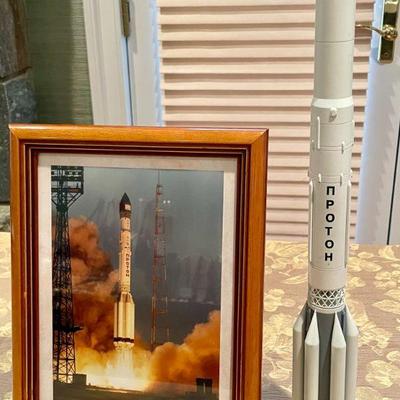 Russian rocket model and photo