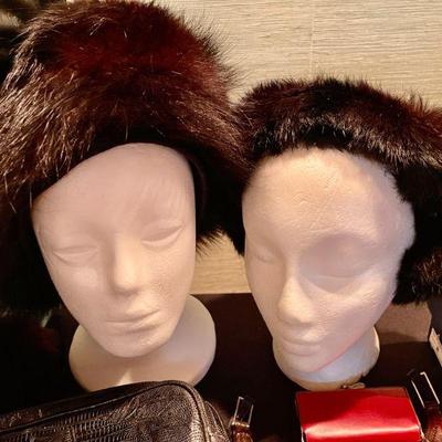 Mink fur hats & ear muffs