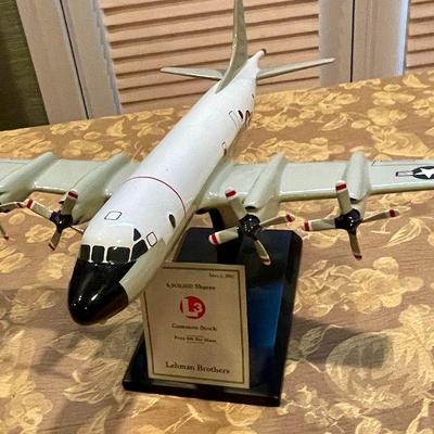 Metal model of a US Navy plane