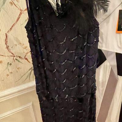 Adrianna Papell flapper dress (with feather head band!), size 10