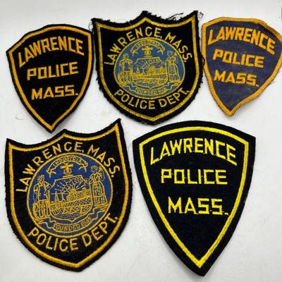 (5) Lawrence Massachusetts Police Patches
