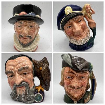 (4) Toysl Doulton Toby Mugs ft. Robin Hood & Old Salt
Royal Doulton Toby mugs: Merlin, Beefeater, Old Salt, & Robin Hood. No...