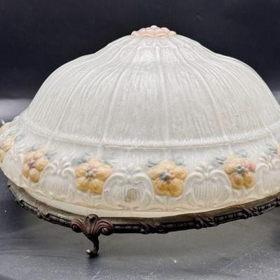 Antique Hanging Lamp Floral Dome
