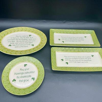 (4) Celtic Classics Irish Shamrock Dishes
