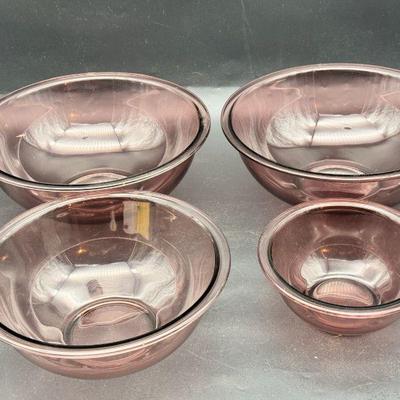 (4) Pyrex Purple Bowls
