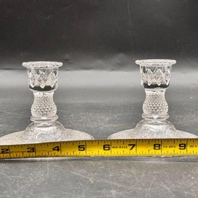 (2) Antique Candle Holders Uv Reactive
