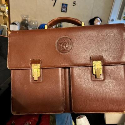 Versace Leather Brief Case