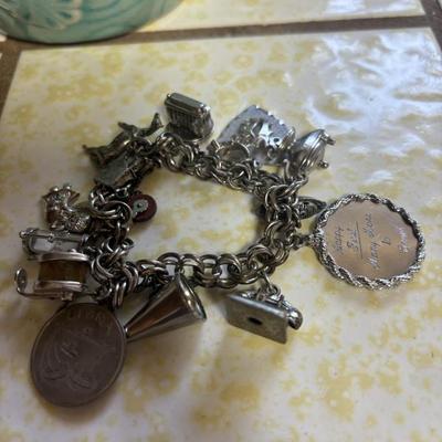 Sterling silver charm bracelet 