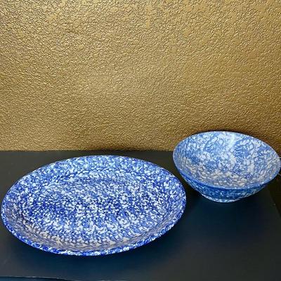 Matching platter and serving bowl