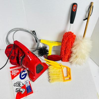  Home Cleaning Essentials Bundle - Dirt Devil Hand Vac, Various Cleaning Brushes & More