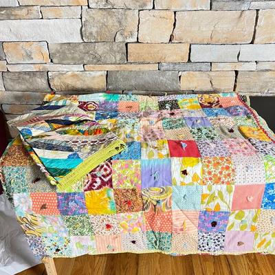 Old handmade patchwork quilt