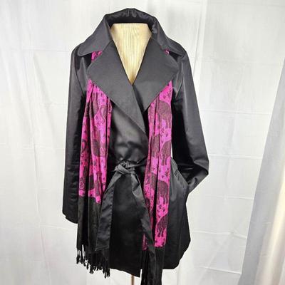 Women's Black Wrap Coat by Joan Vass