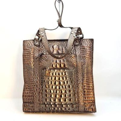 Cate Adair Brown Faux Crocodile Skin Tote Handbag / Shoulder bag