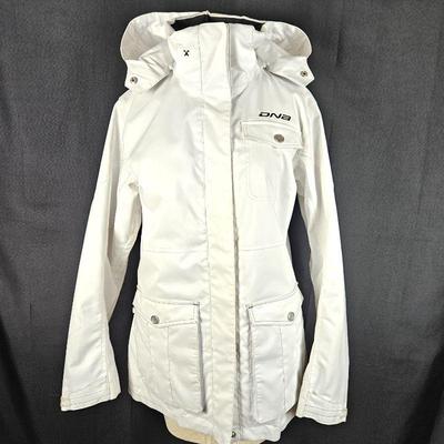 Decente DNA Women's White Ski / Snowboarding Jacket Coat with Zip-on Hood