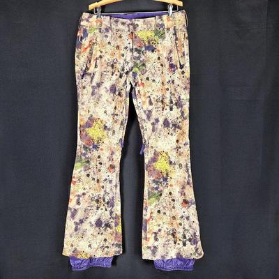 Woman's Burton Dryride Snowboarding Pants in "Paint Splatter" Size Large