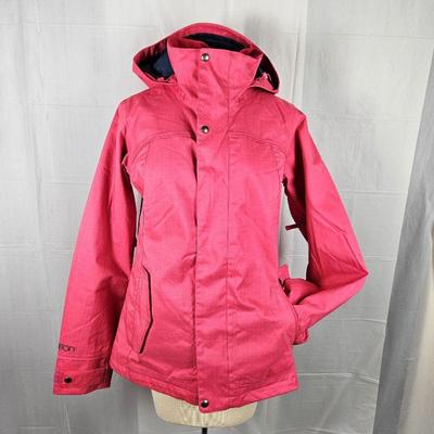 Beautiful Women's Burton Ski Coat w/ Attached Hood - DryRide with Blue Lining - Size Large