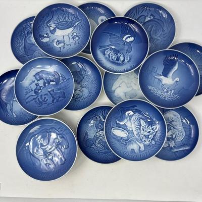 Vintage Blue Porcelain Collectible Plates - Mother's Day Series
