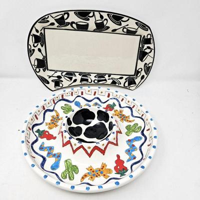 Fun, ceramic dip and coffee platter