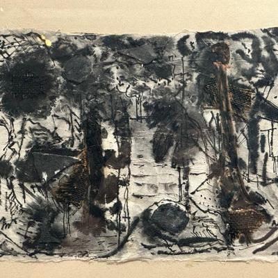 Mid Century Mixed Media on Paper, Signed ADELE